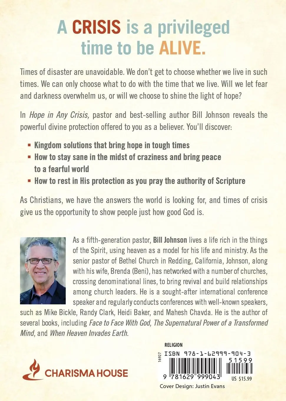 Rückseite: 9781629999043 | Hope in Any Crisis | Bill Johnson | Taschenbuch | Englisch | 2020