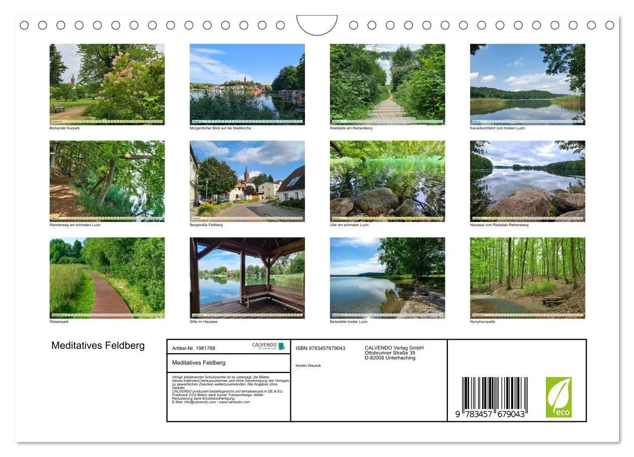 Bild: 9783457679043 | Meditatives Feldberg (Wandkalender 2026 DIN A4 quer), CALVENDO...