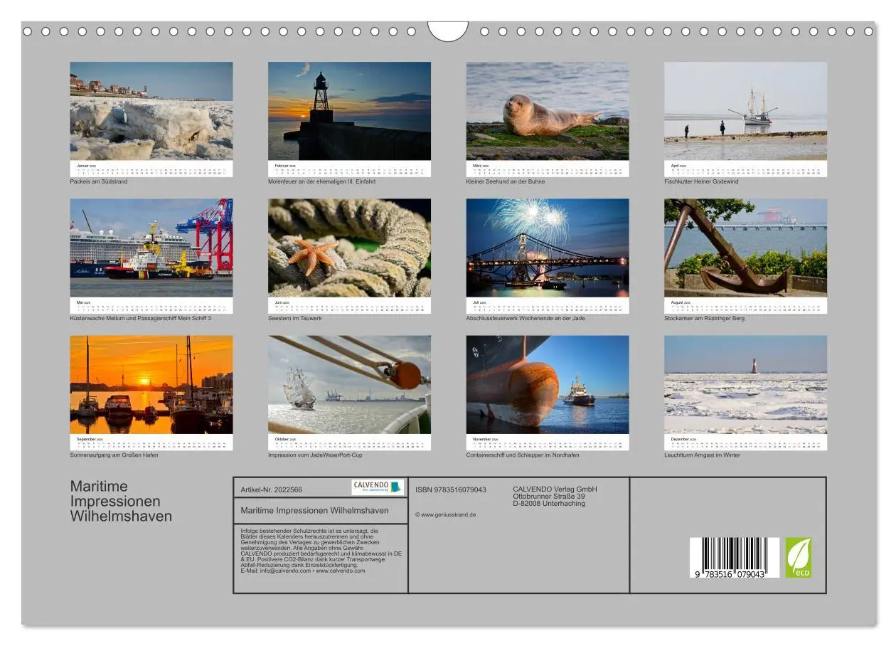 Bild: 9783516079043 | Maritime Impressionen Wilhelmshaven (Wandkalender 2026 DIN A3...