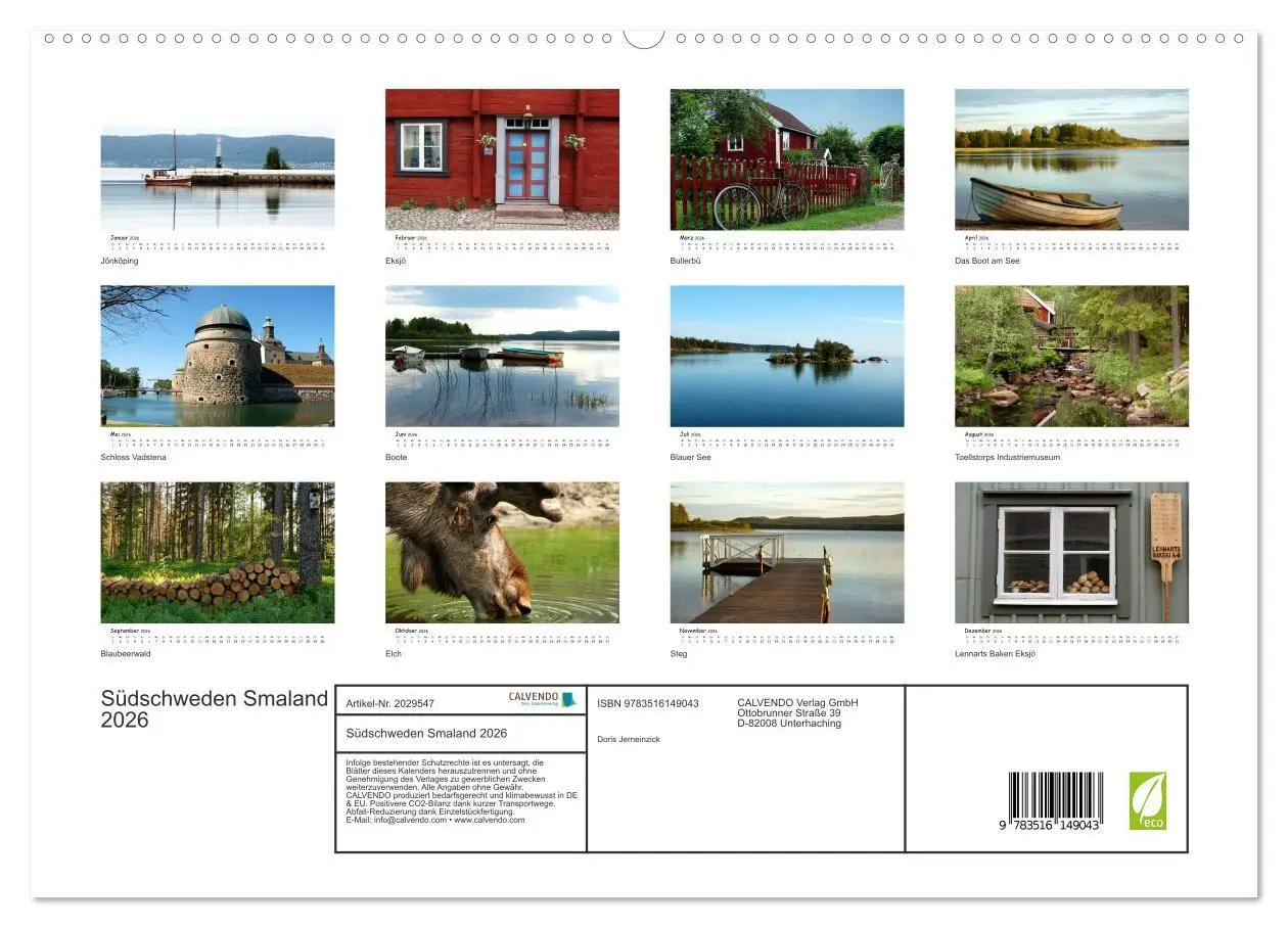Bild: 9783516149043 | Südschweden Smaland 2026 (hochwertiger Premium Wandkalender 2026...