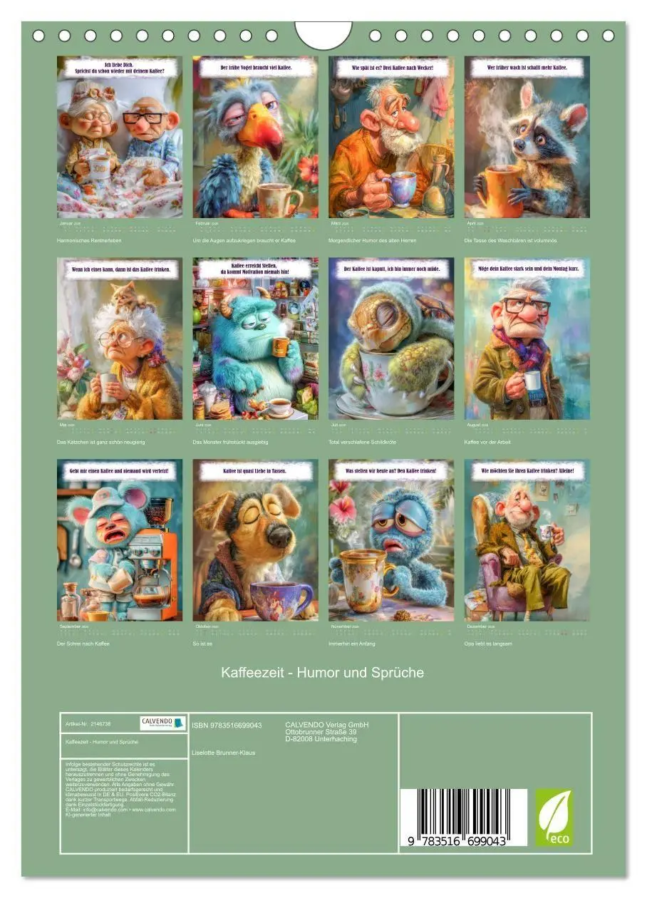 Bild: 9783516699043 | Kaffeezeit - Humor und Sprüche (Wandkalender 2026 DIN A4 hoch),...