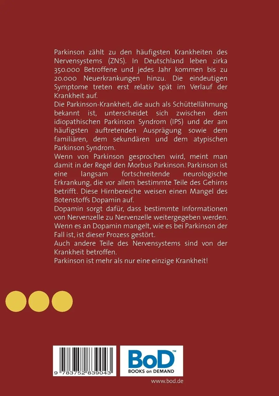 Rückseite: 9783752839043 | Parkinson | besser verstehen | Jutta Schütz | Taschenbuch | 100 S.