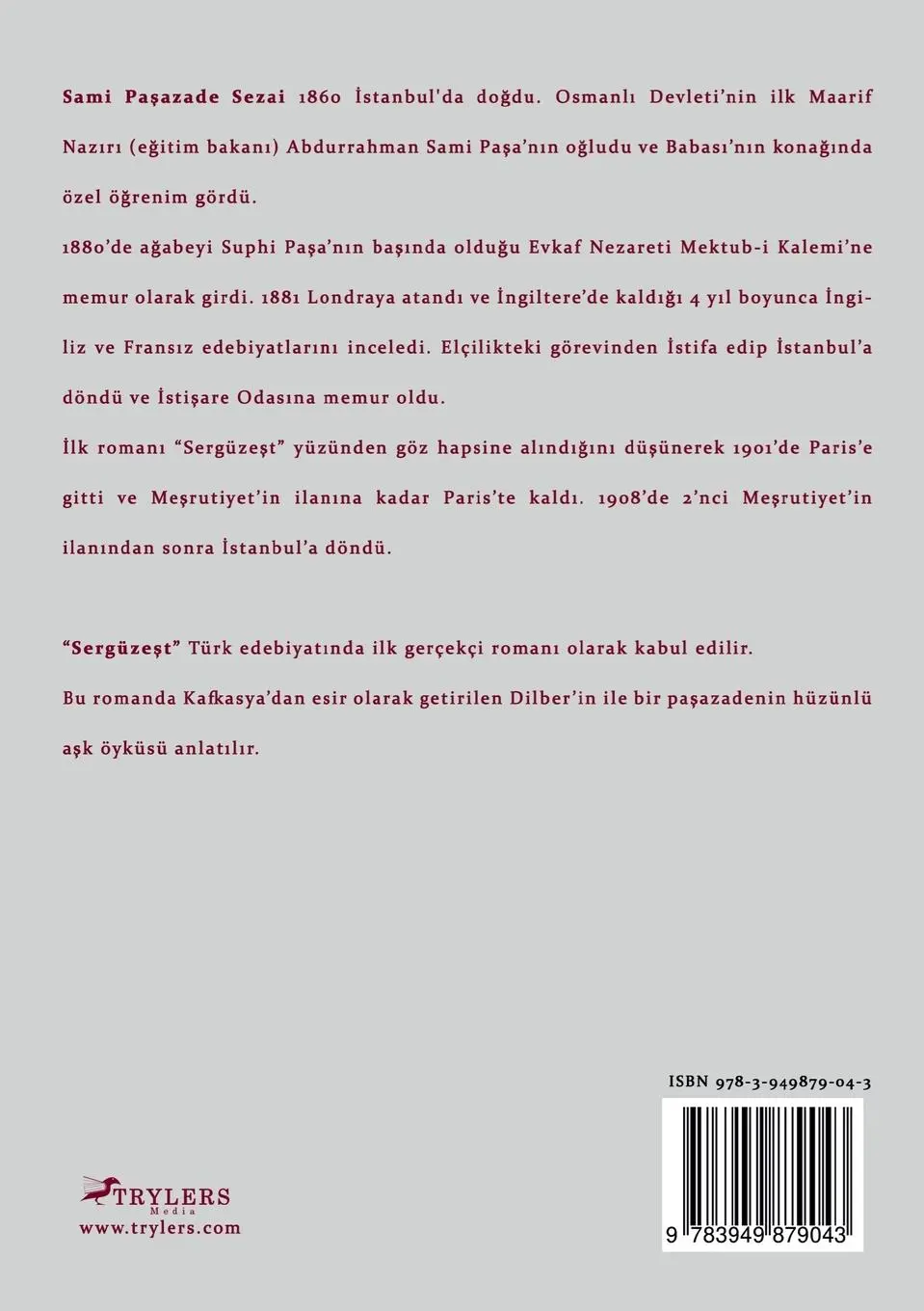 Rückseite: 9783949879043 | Sergüzest | Samipasazade Sezai | Taschenbuch | Kartoniert / Broschiert