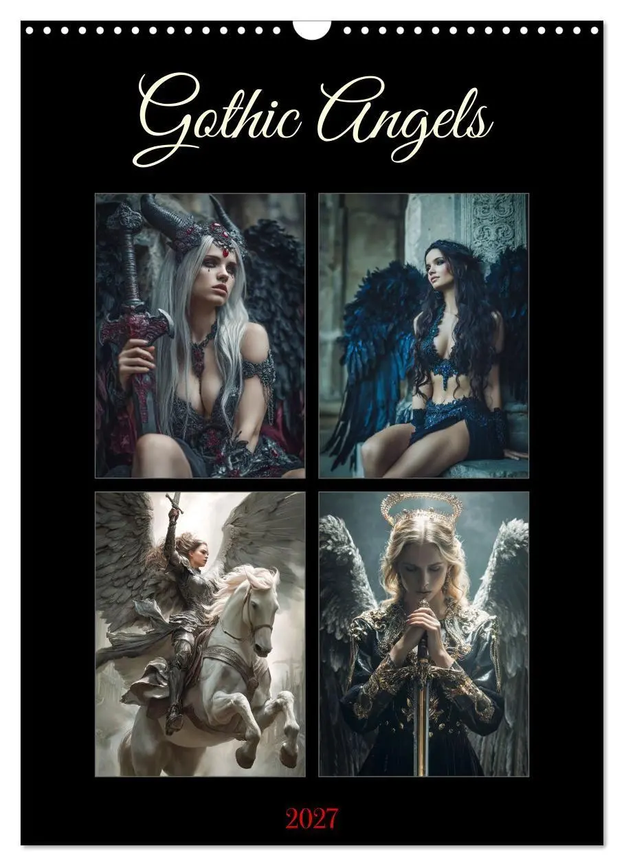 Cover: 9783516759143 | Gothic Angels (Wandkalender 2027 DIN A3 hoch), CALVENDO Monatskalender
