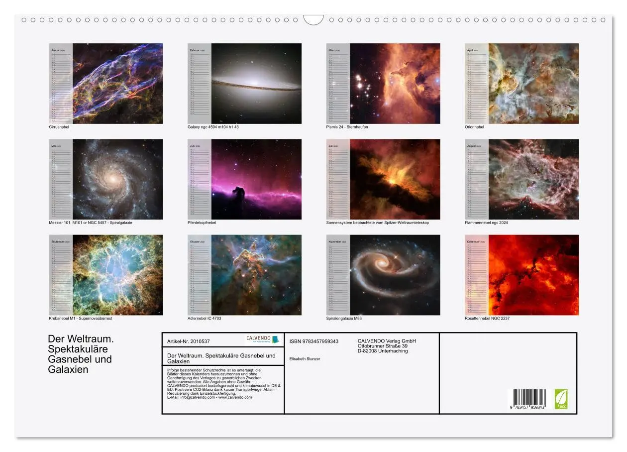 Bild: 9783457959343 | Der Weltraum. Spektakuläre Gasnebel und Galaxien (Wandkalender 2026...