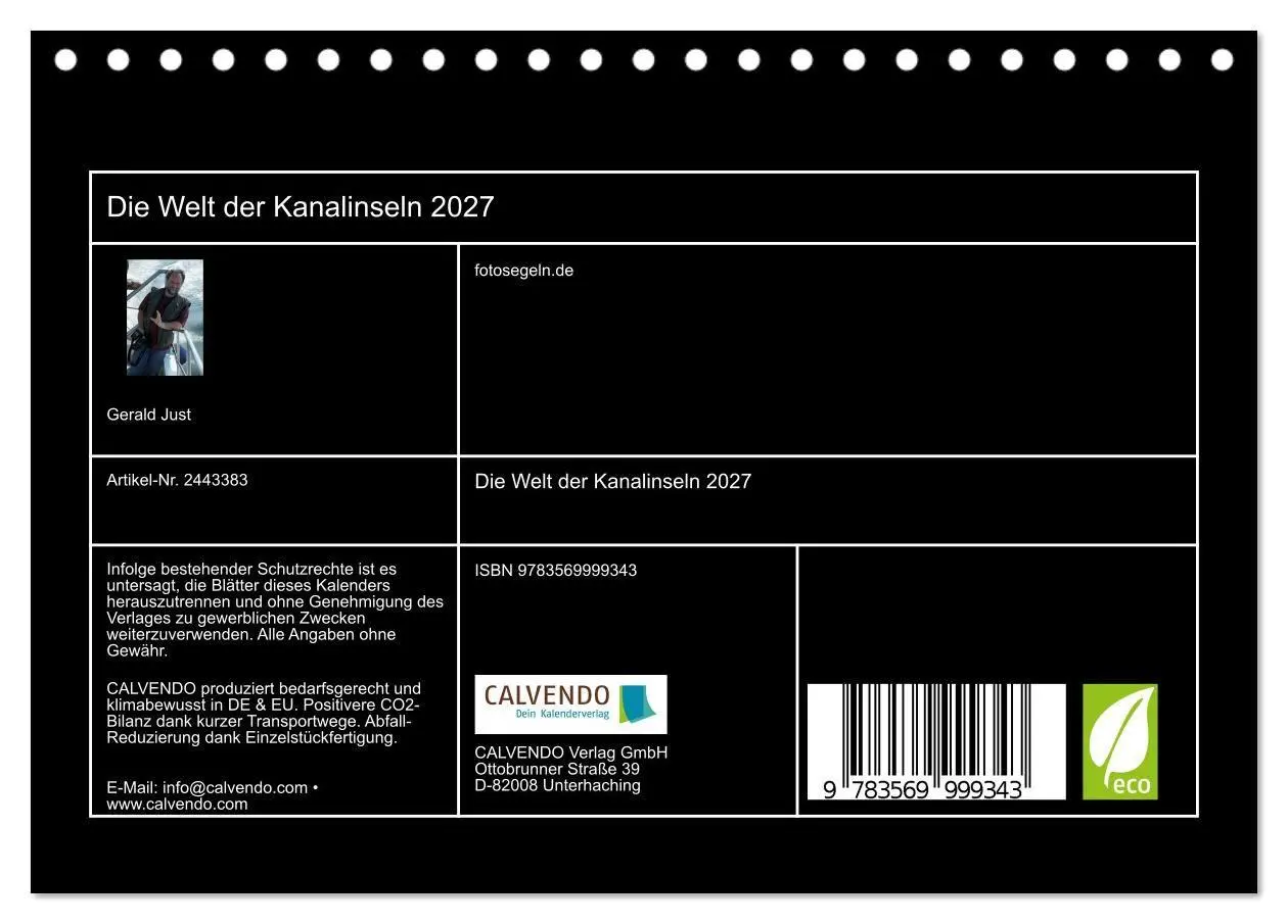 Bild: 9783569999343 | Die Welt der Kanalinseln 2027 (Tischkalender 2027 DIN A5 quer),...