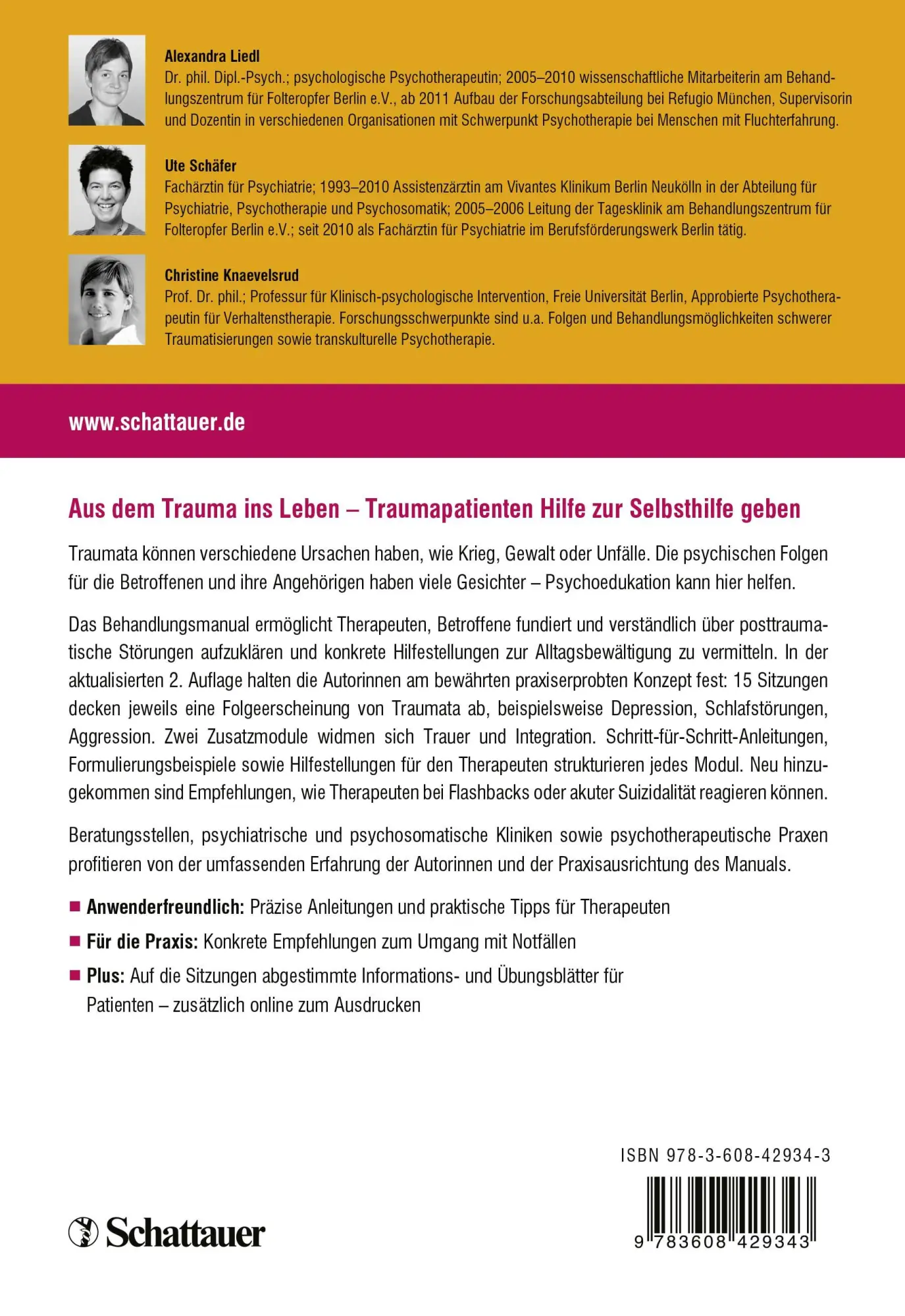 Rückseite: 9783608429343 | Psychoedukation bei posttraumatischen Störungen | Liedl (u. a.) | Buch