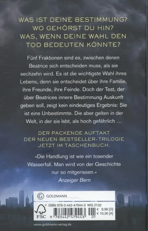 Rückseite: 9783442479443 | Die Bestimmung 01 | Veronica Roth | Taschenbuch | 496 S. | Deutsch