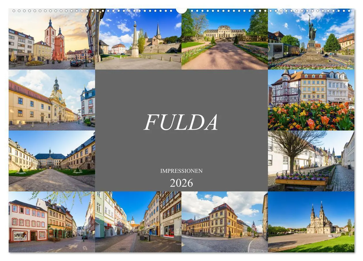 Cover: 9783457639443 | Fulda Impressionen (Wandkalender 2026 DIN A2 quer), CALVENDO...