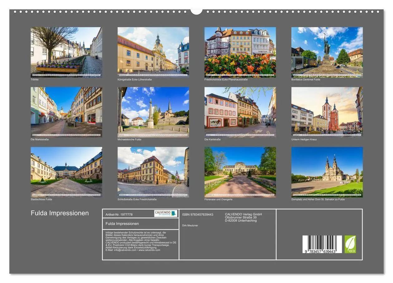 Bild: 9783457639443 | Fulda Impressionen (Wandkalender 2026 DIN A2 quer), CALVENDO...