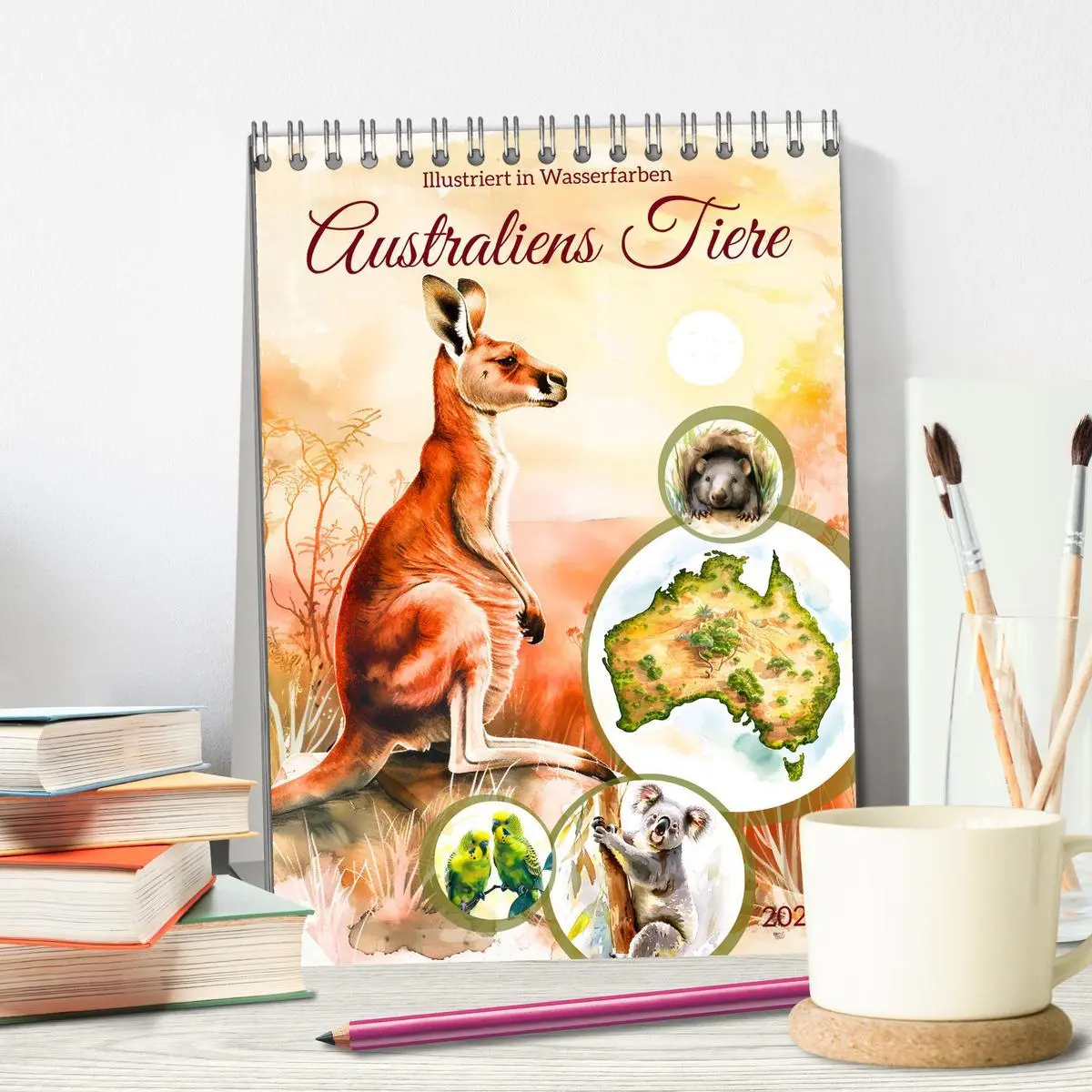 Bild: 9783516279443 | Australiens Tiere - Illustriert in Wasserfarben (Tischkalender 2026...