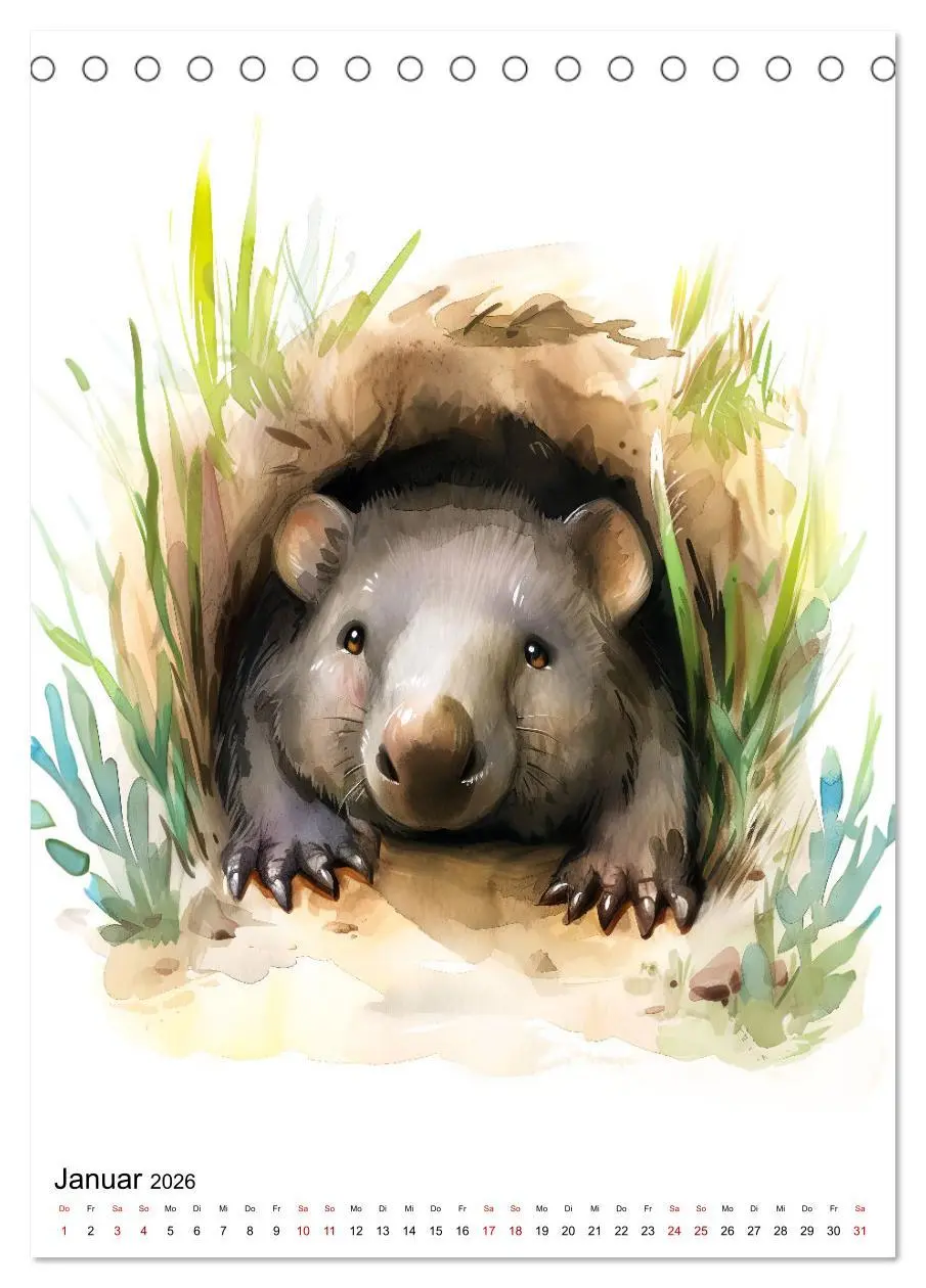 Bild: 9783516279443 | Australiens Tiere - Illustriert in Wasserfarben (Tischkalender 2026...