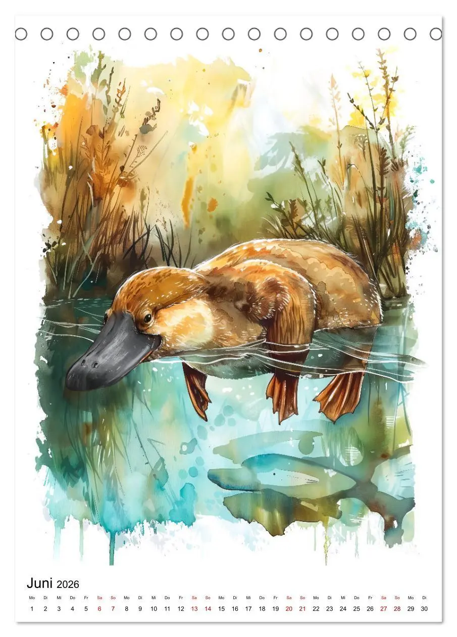 Bild: 9783516279443 | Australiens Tiere - Illustriert in Wasserfarben (Tischkalender 2026...