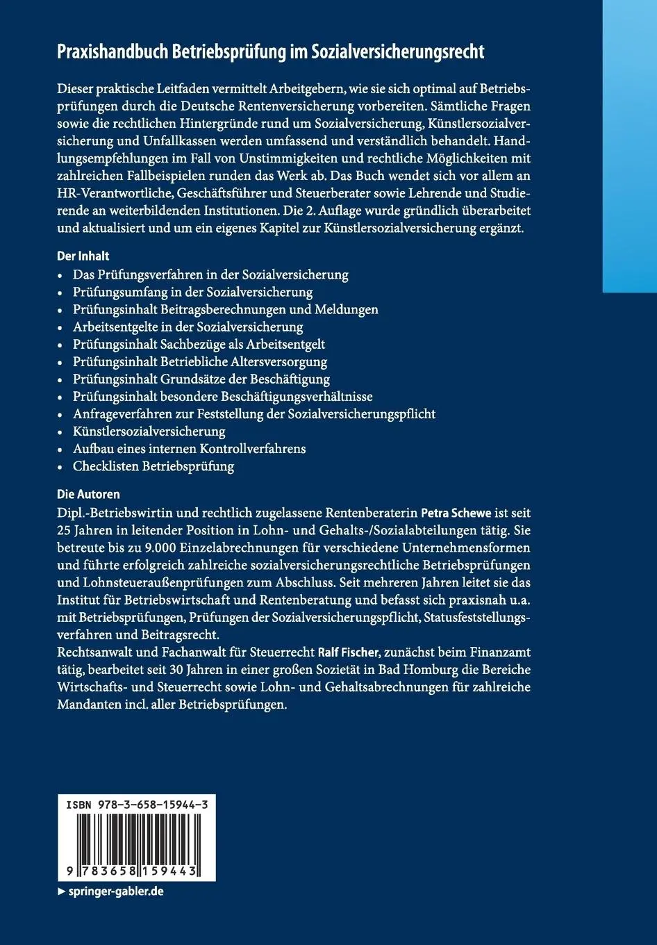 Rückseite: 9783658159443 | Praxishandbuch Betriebsprüfung im Sozialversicherungsrecht | Buch | xv