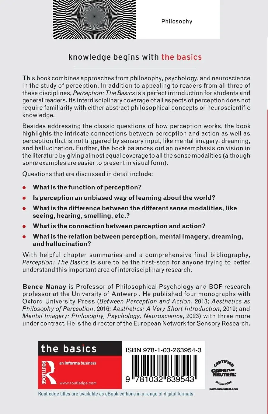 Rückseite: 9781032639543 | Perception | The Basics | Bence Nanay | Taschenbuch | Englisch | 2024