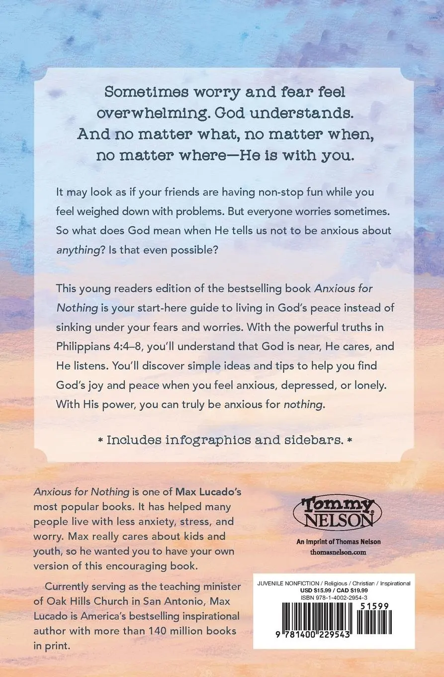 Rückseite: 9781400229543 | Anxious for Nothing (Young Readers Edition) | Max Lucado | Taschenbuch