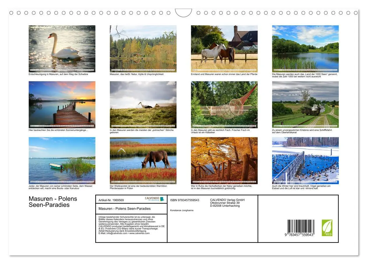 Bild: 9783457559543 | Masuren - Polens Seen-Paradies (Wandkalender 2026 DIN A3 quer),...