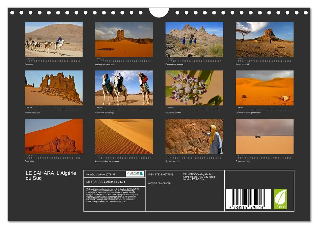 Bild: 9783516579543 | LE SAHARA L'Algérie du Sud (Calendrier mural 2026 DIN A4 vertical),...