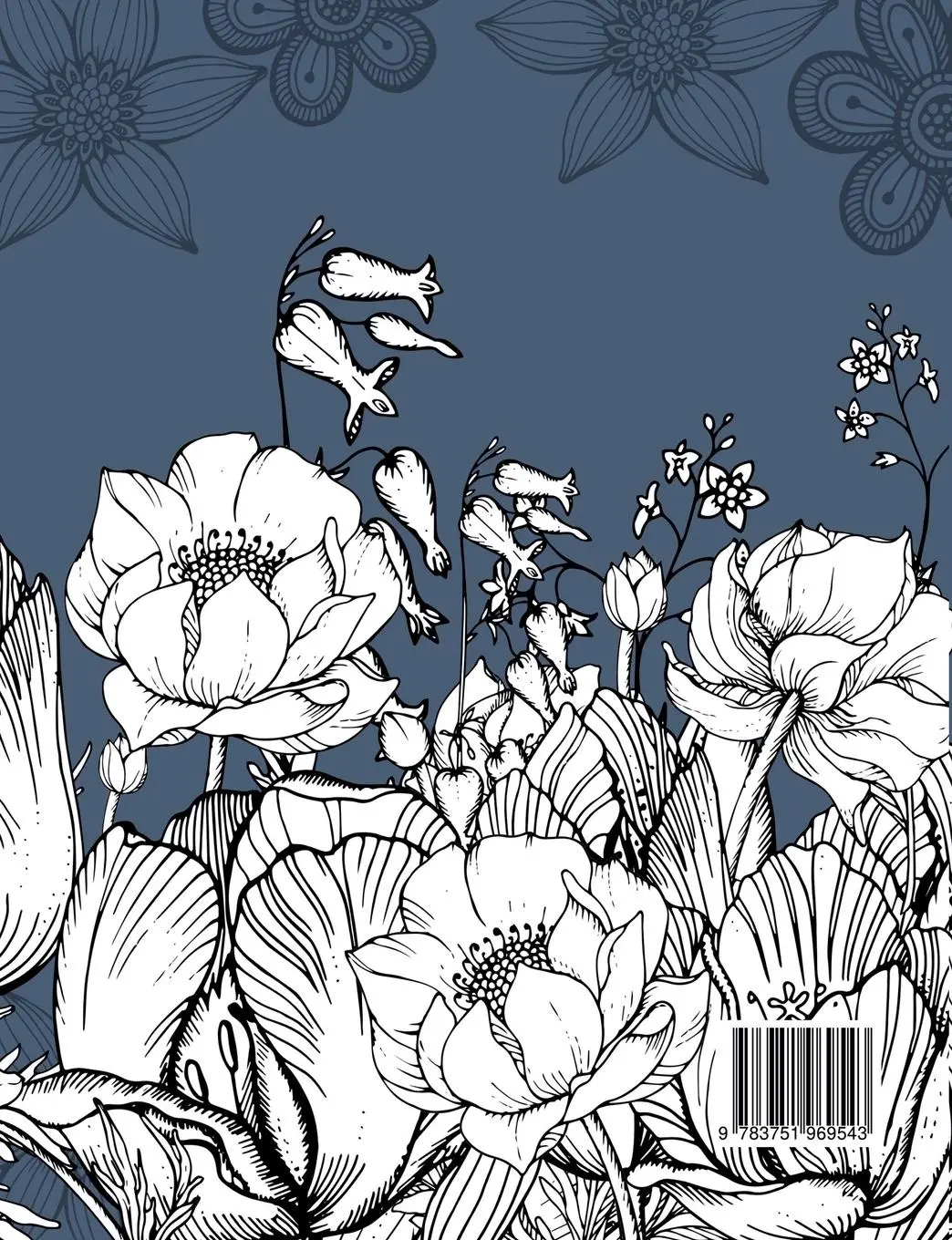 Rückseite: 9783751969543 | Ein Anti Stress Malbuch für Erwachsenen mit 50 Blumen Motive -...