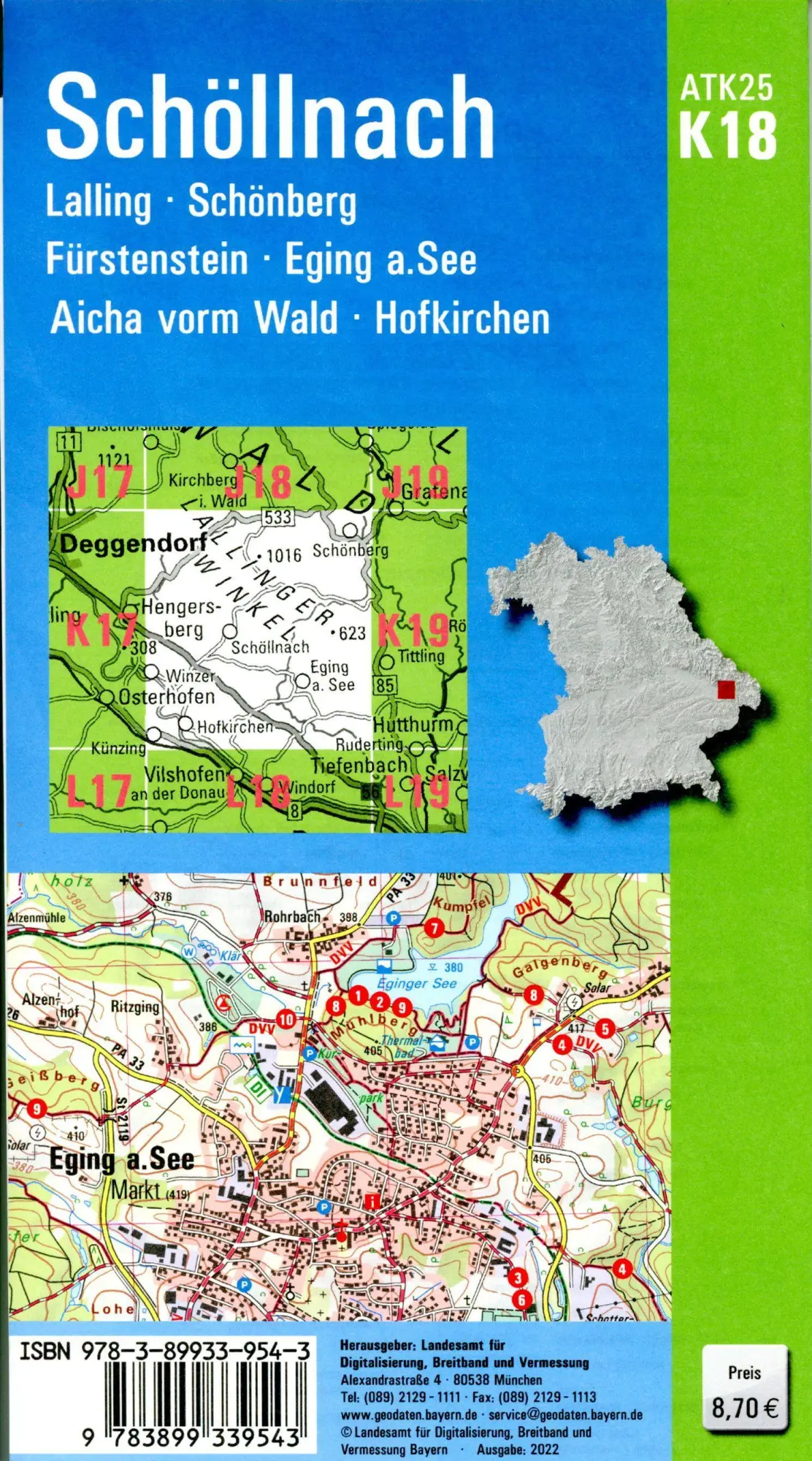 Bild: 9783899339543 | Schöllnach 1 : 25 000 | (Land-)Karte | Deutsch | 2022 | LDBV Bayern