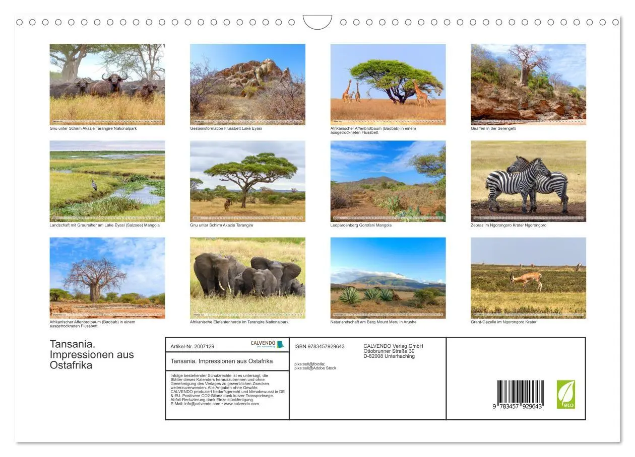 Bild: 9783457929643 | Tansania. Impressionen aus Ostafrika (Wandkalender 2026 DIN A3...