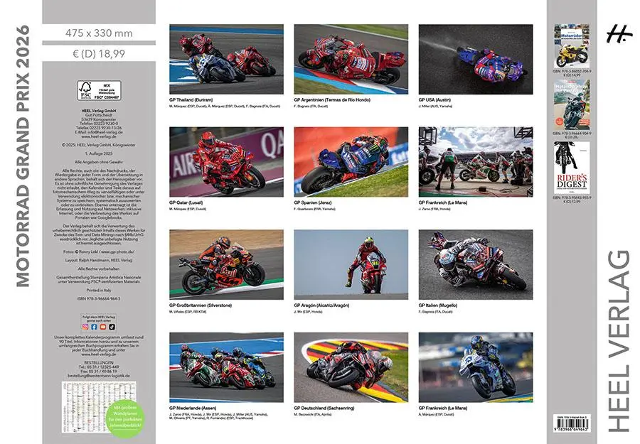 Bild: 9783966649643 | Motorrad Grand Prix Kalender 2026 | Karl Fritz Glänzel | Kalender