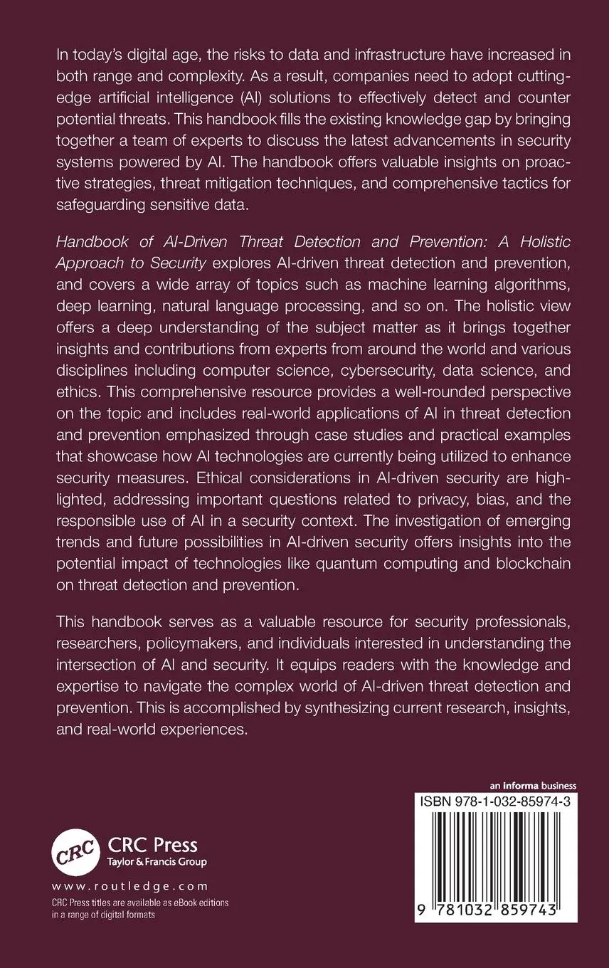 Rückseite: 9781032859743 | Handbook of AI-Driven Threat Detection and Prevention | Buch | 2025
