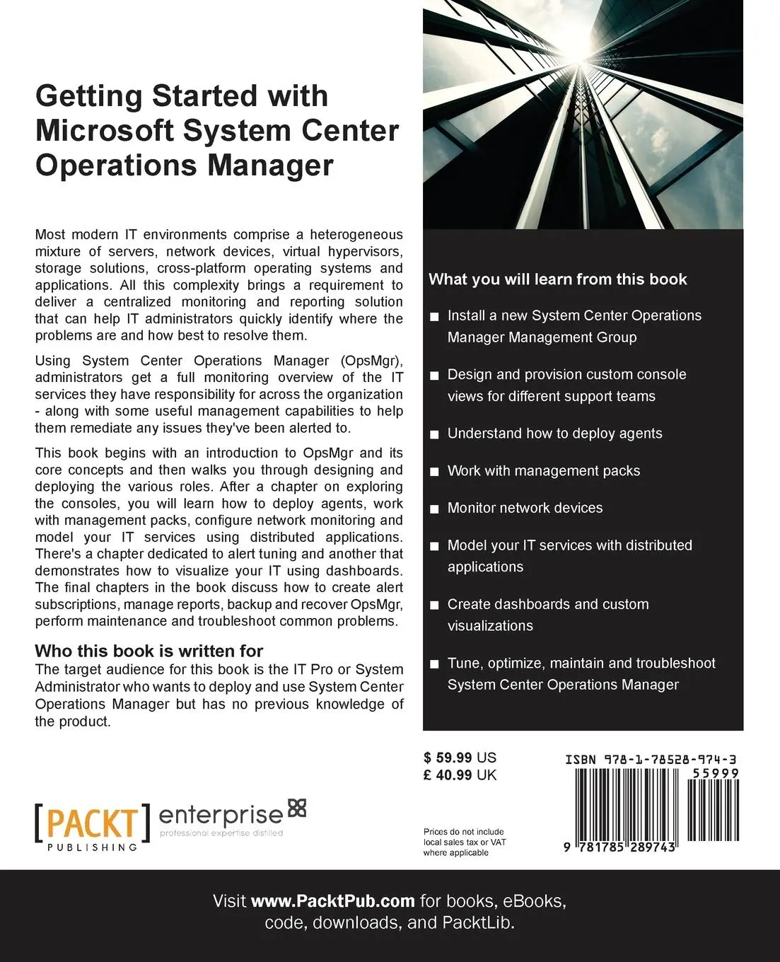 Rückseite: 9781785289743 | Getting Started with Microsoft System Center Operations Manager | Buch