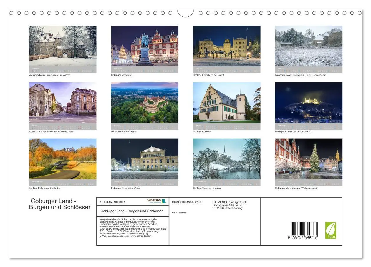 Bild: 9783457849743 | Coburger Land - Burgen und Schlösser (Wandkalender 2026 DIN A3...