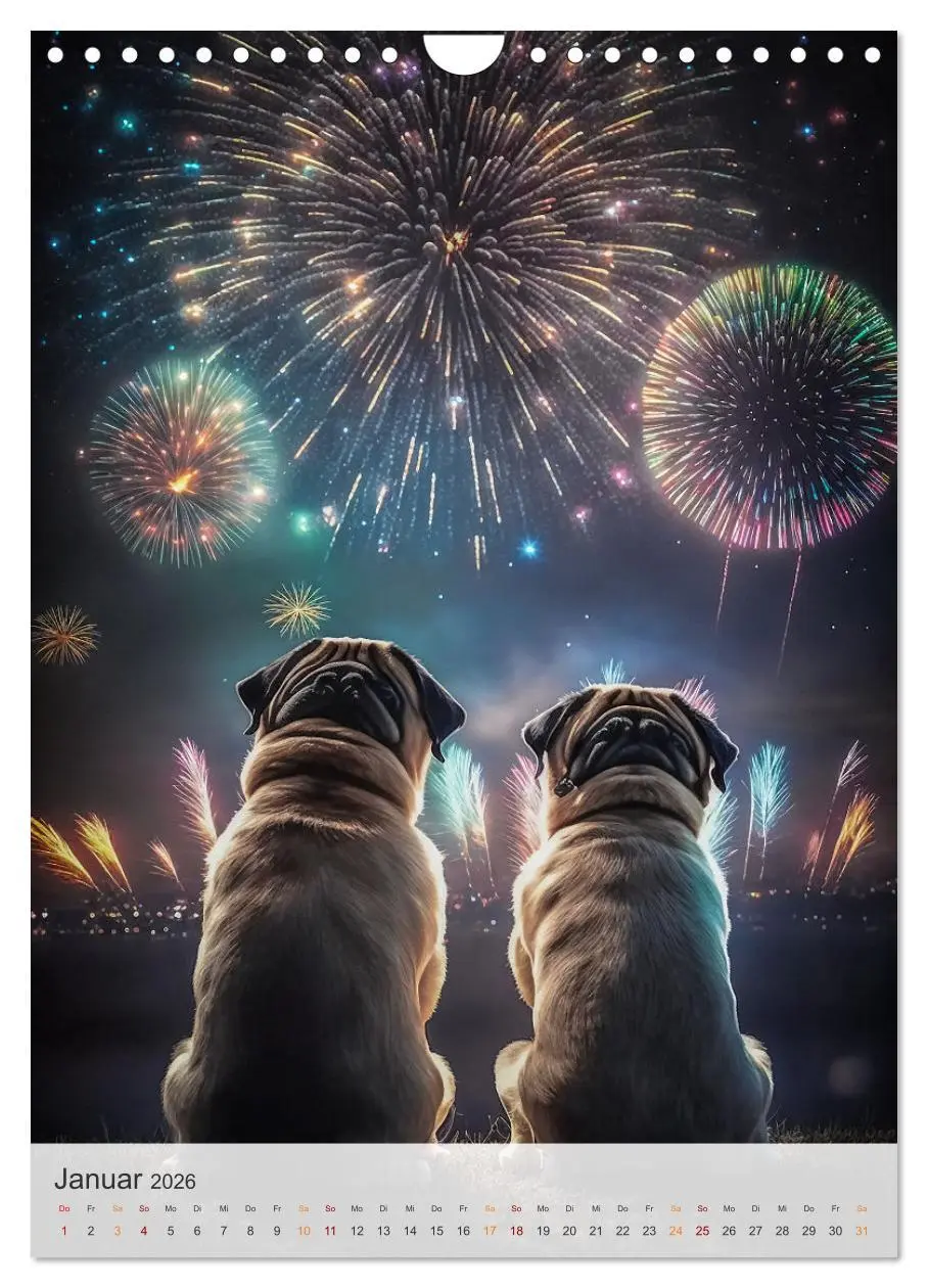 Bild: 9783516319743 | Mein Mops-Kalender (Wandkalender 2026 DIN A4 hoch), CALVENDO...