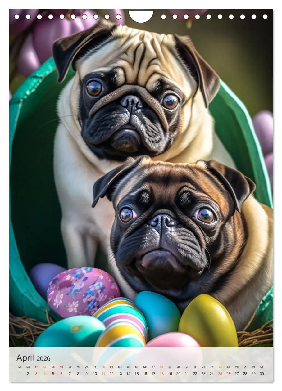 Bild: 9783516319743 | Mein Mops-Kalender (Wandkalender 2026 DIN A4 hoch), CALVENDO...