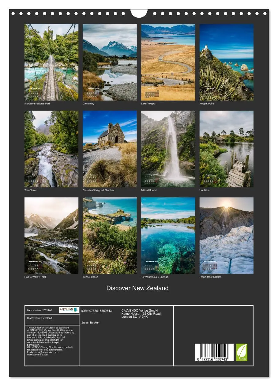 Bild: 9783516559743 | Discover New Zealand (Wall Calendar 2026 DIN A3 portrait), CALVENDO...