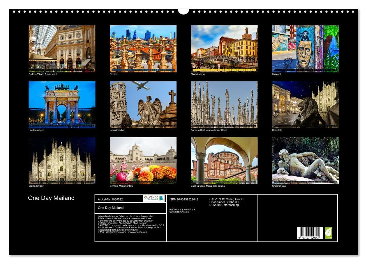 Bild: 9783457529843 | One Day Mailand (Wandkalender 2026 DIN A2 quer), CALVENDO...