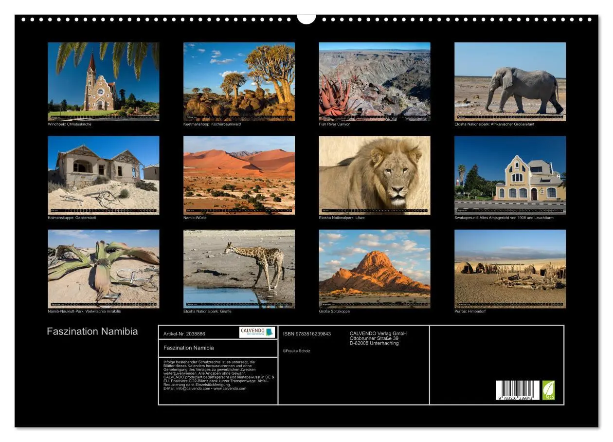 Bild: 9783516239843 | Faszination Namibia (Wandkalender 2026 DIN A2 quer), CALVENDO...