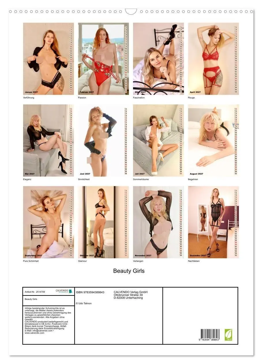 Bild: 9783594389843 | Beauty Girls (Wandkalender 2027 DIN A2 hoch), CALVENDO Monatskalender