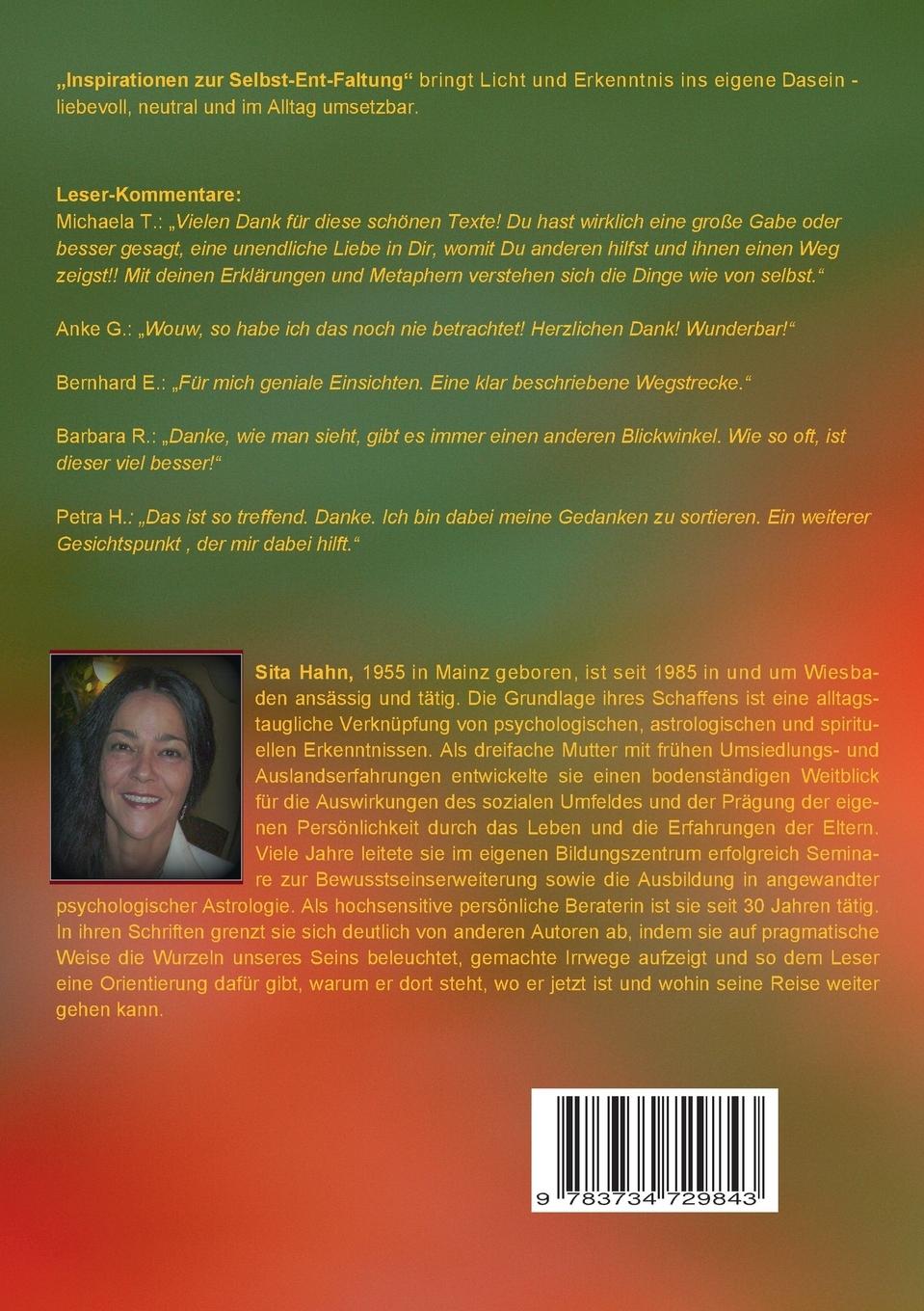 Rückseite: 9783734729843 | Inspirationen zur Selbst-Ent-Faltung | Sita Hahn | Taschenbuch | 2014