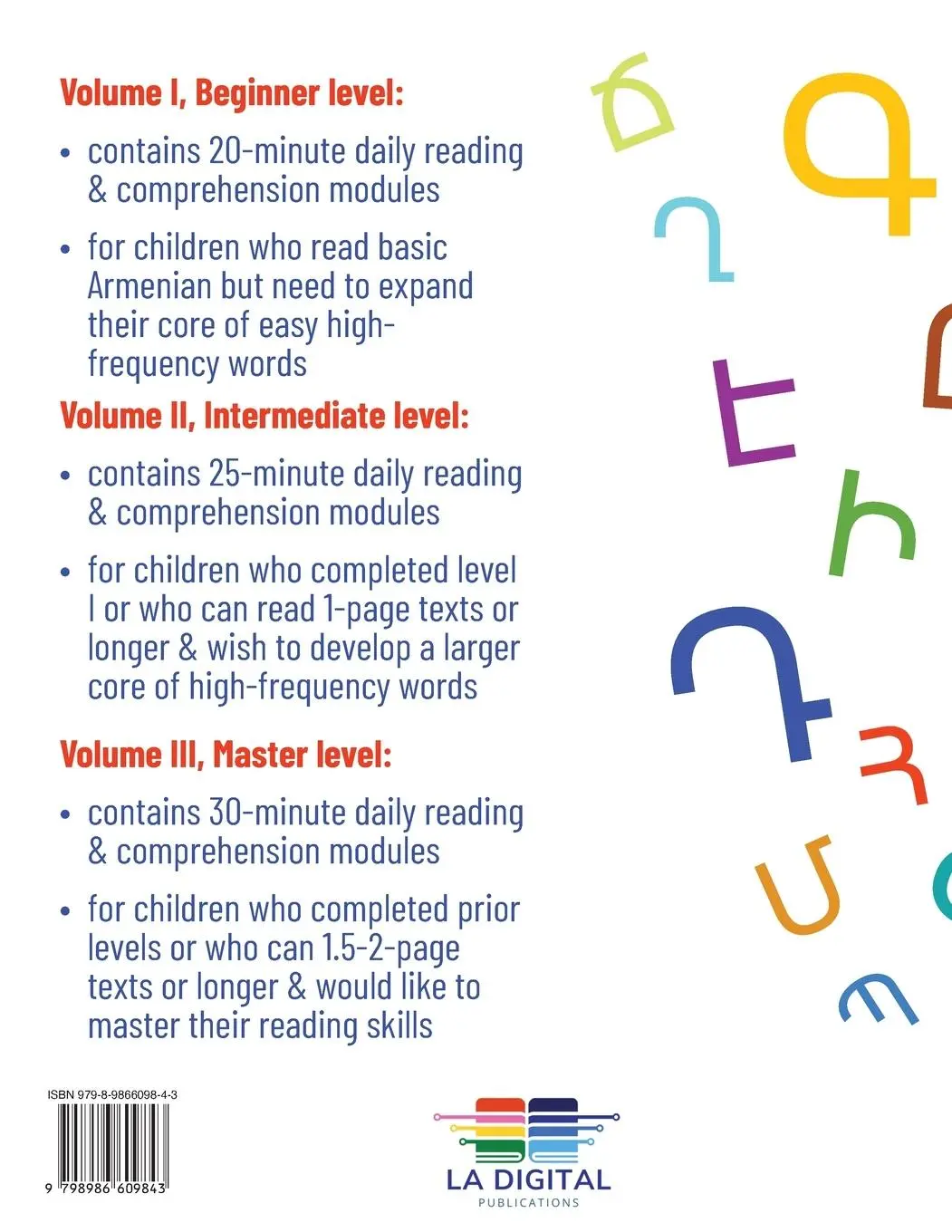 Rückseite: 9798986609843 | Armenian II | 25 minutes a day to practice Armenian with your kid