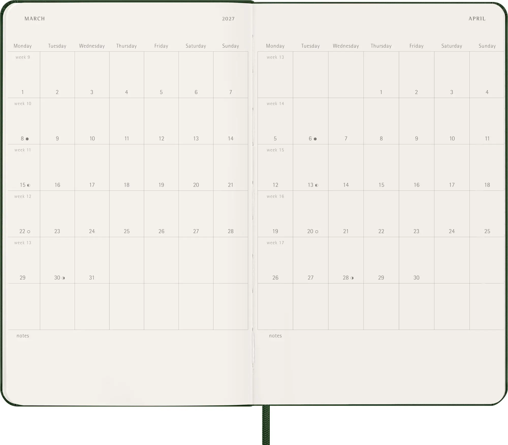 Bild: 8056999279943 | Moleskine 12 Monate Wochen Notizkalender 2027, Large/A5, 1 Wo = 1...