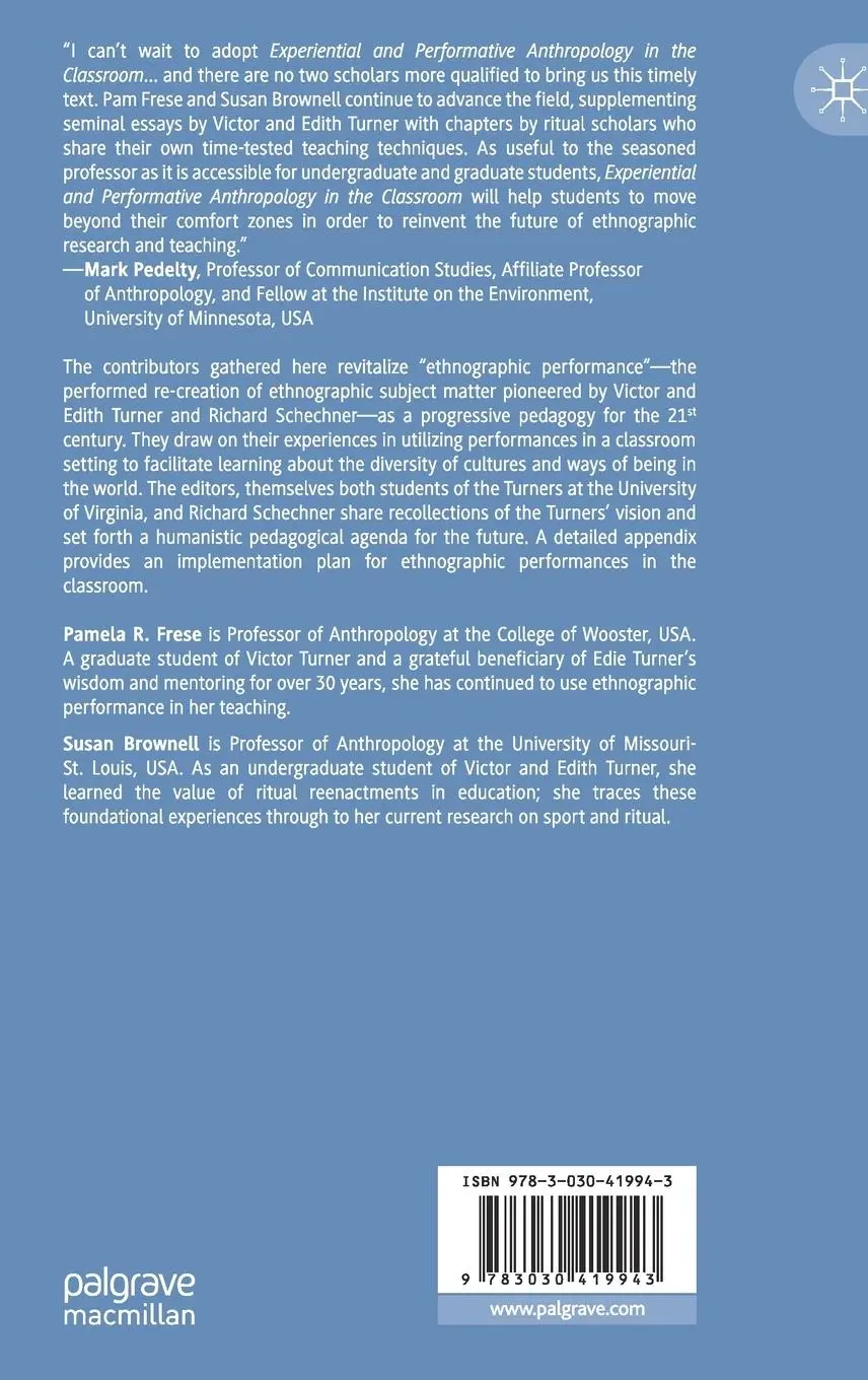 Rückseite: 9783030419943 | Experiential and Performative Anthropology in the Classroom | Buch