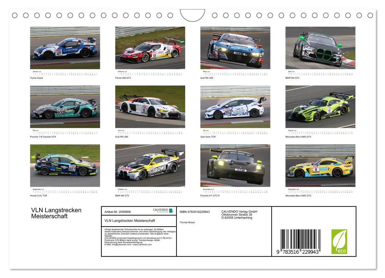 Bild: 9783516229943 | VLN Langstrecken Meisterschaft (Wandkalender 2026 DIN A4 quer),...