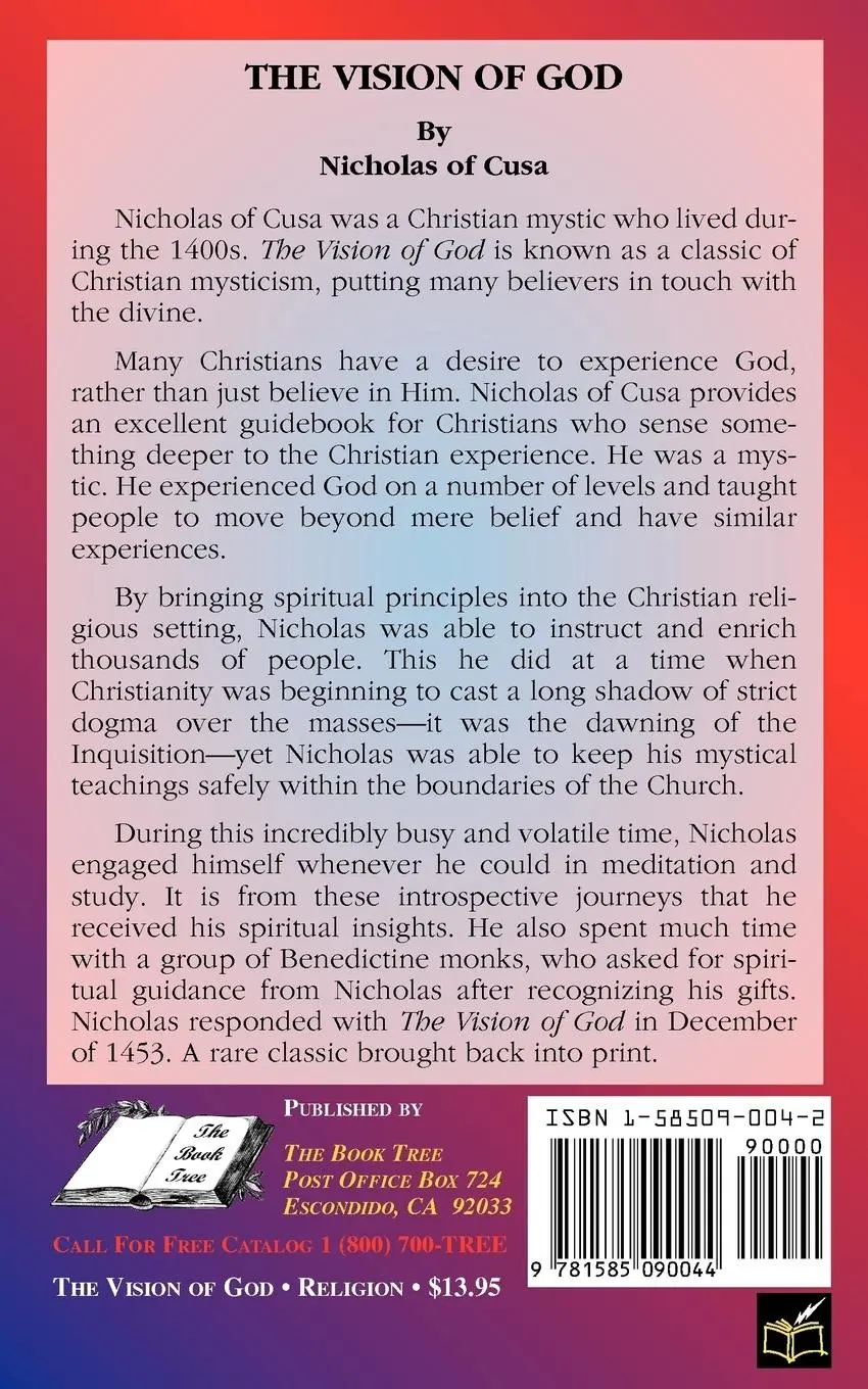 Rückseite: 9781585090044 | The Vision of God | Nicholas of Cusa | Taschenbuch | Englisch | 1999
