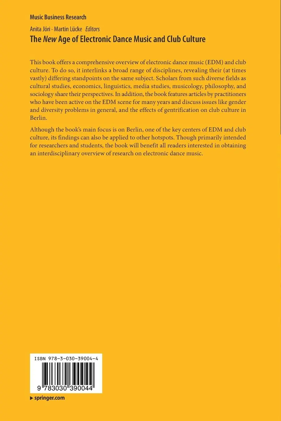 Rückseite: 9783030390044 | The New Age of Electronic Dance Music and Club Culture | Lücke (u. a.)