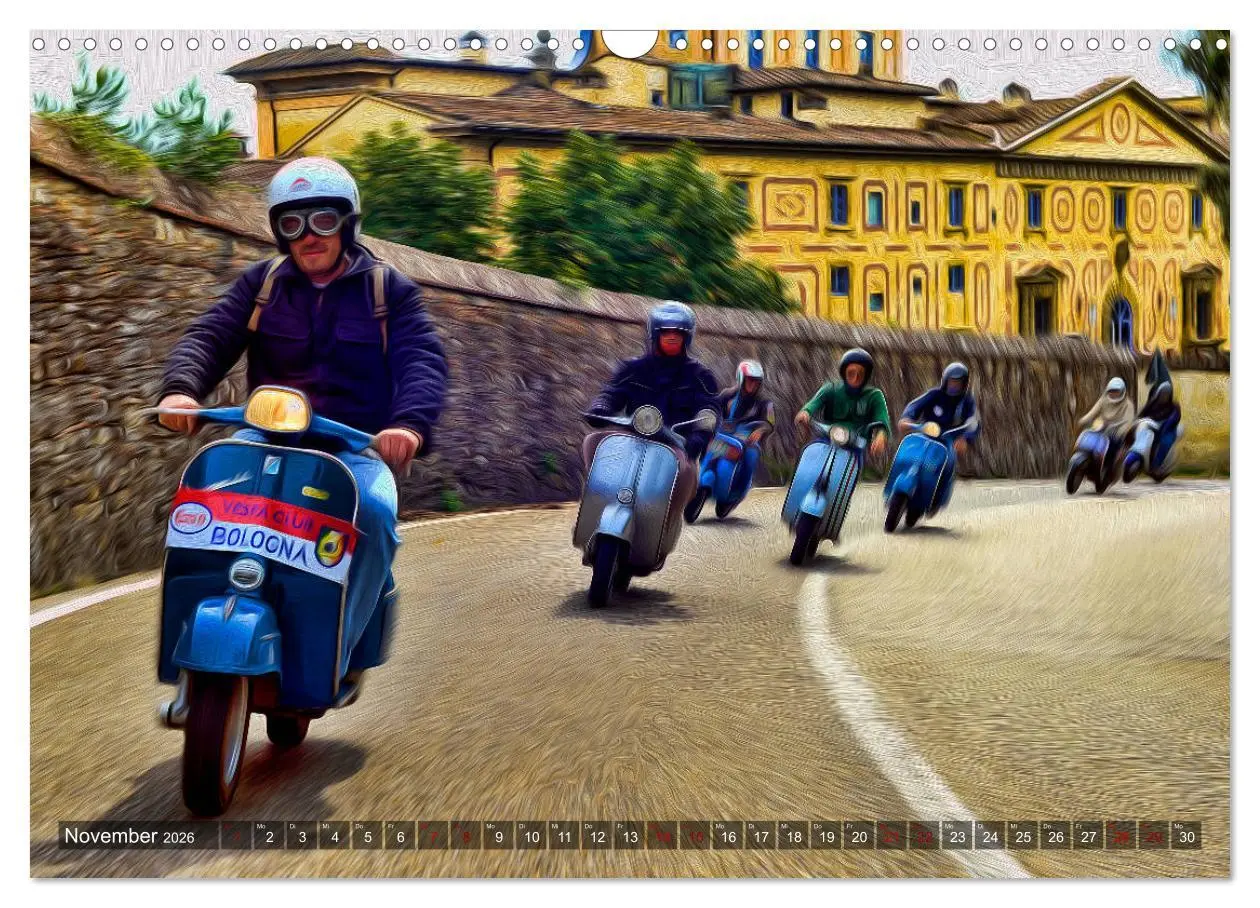 Bild: 9783457870044 | Vespazieren (Wandkalender 2026 DIN A3 quer), CALVENDO Monatskalender