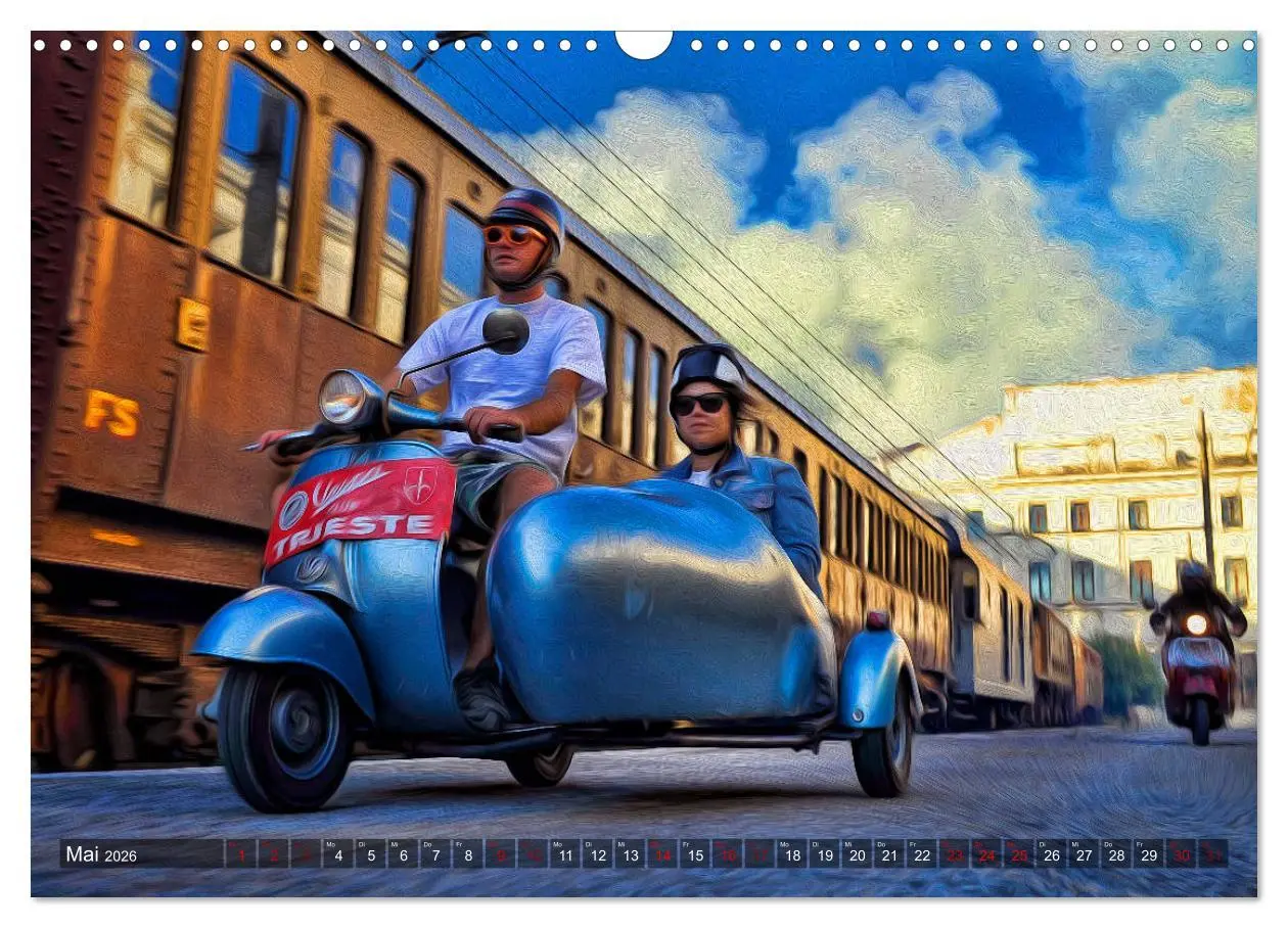 Bild: 9783457870044 | Vespazieren (Wandkalender 2026 DIN A3 quer), CALVENDO Monatskalender