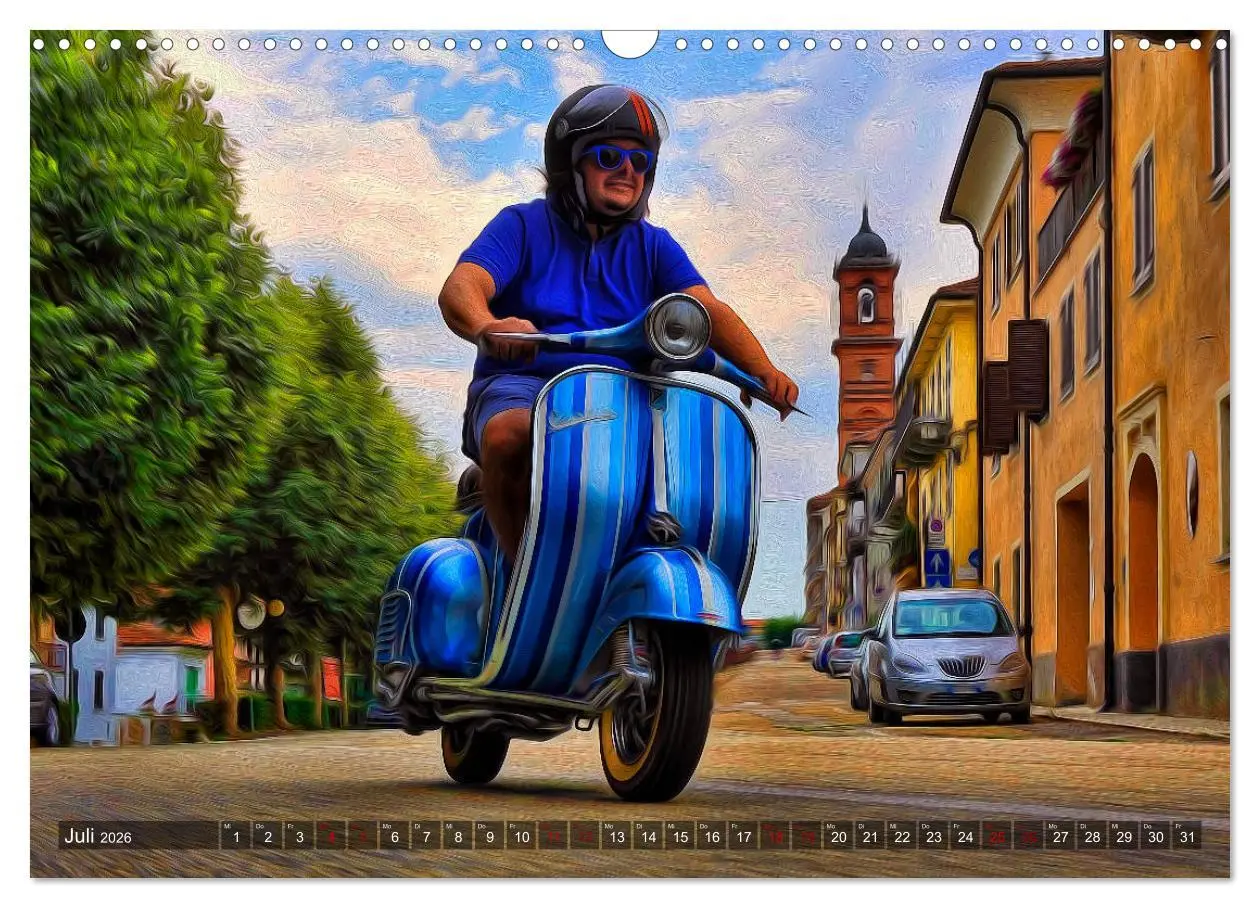 Bild: 9783457870044 | Vespazieren (Wandkalender 2026 DIN A3 quer), CALVENDO Monatskalender