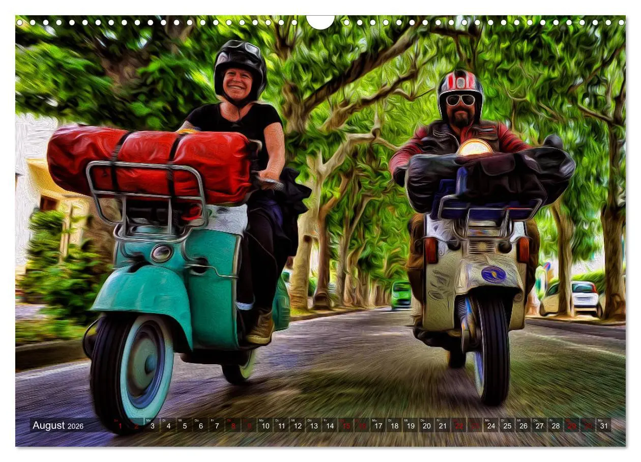 Bild: 9783457870044 | Vespazieren (Wandkalender 2026 DIN A3 quer), CALVENDO Monatskalender