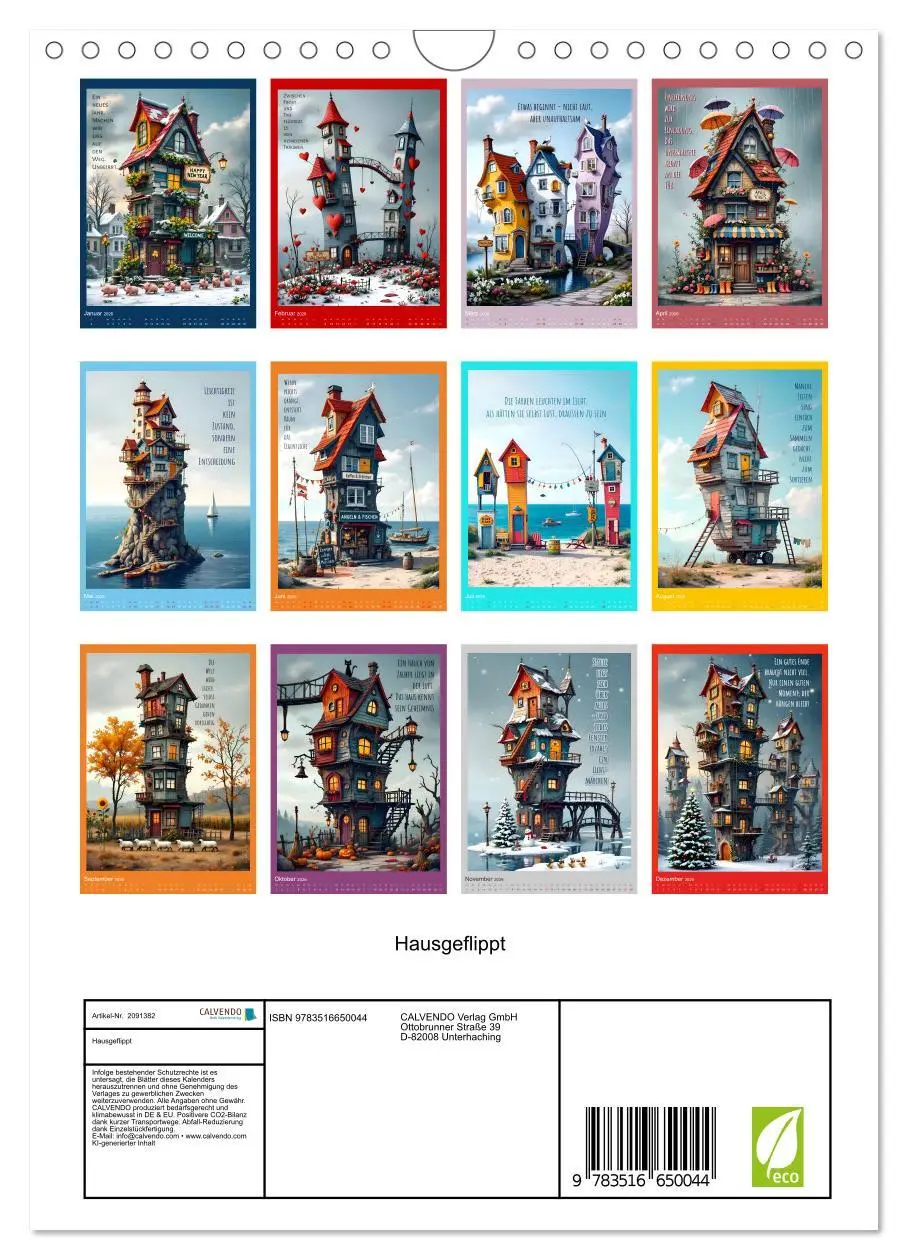 Bild: 9783516650044 | Hausgeflippt (Wandkalender 2026 DIN A4 hoch), CALVENDO Monatskalender