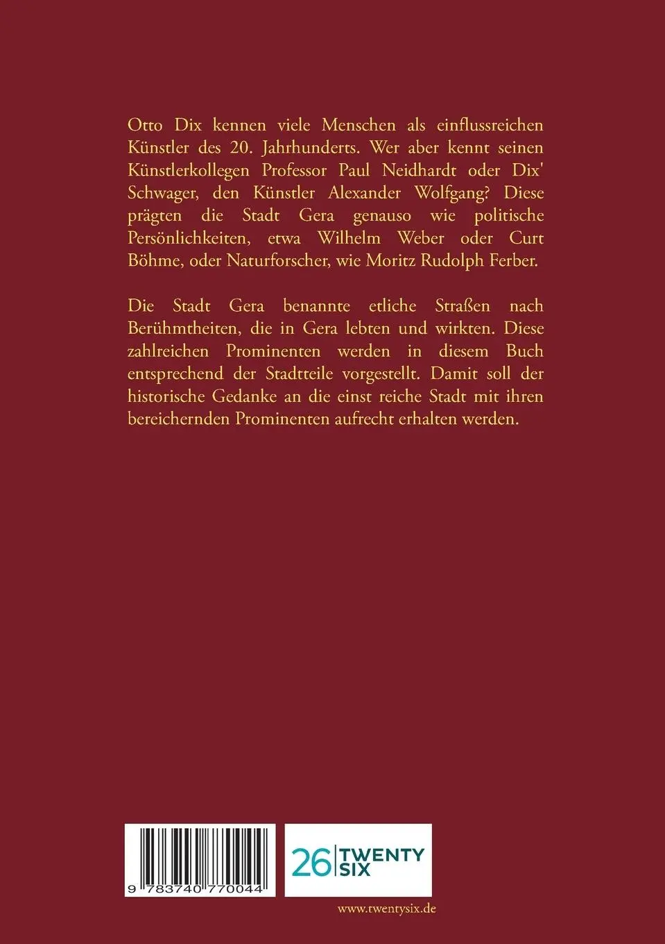 Rückseite: 9783740770044 | Berühmte Geraer | Verewigt in Straßennamen | Ferdinand Kämpfer | Buch