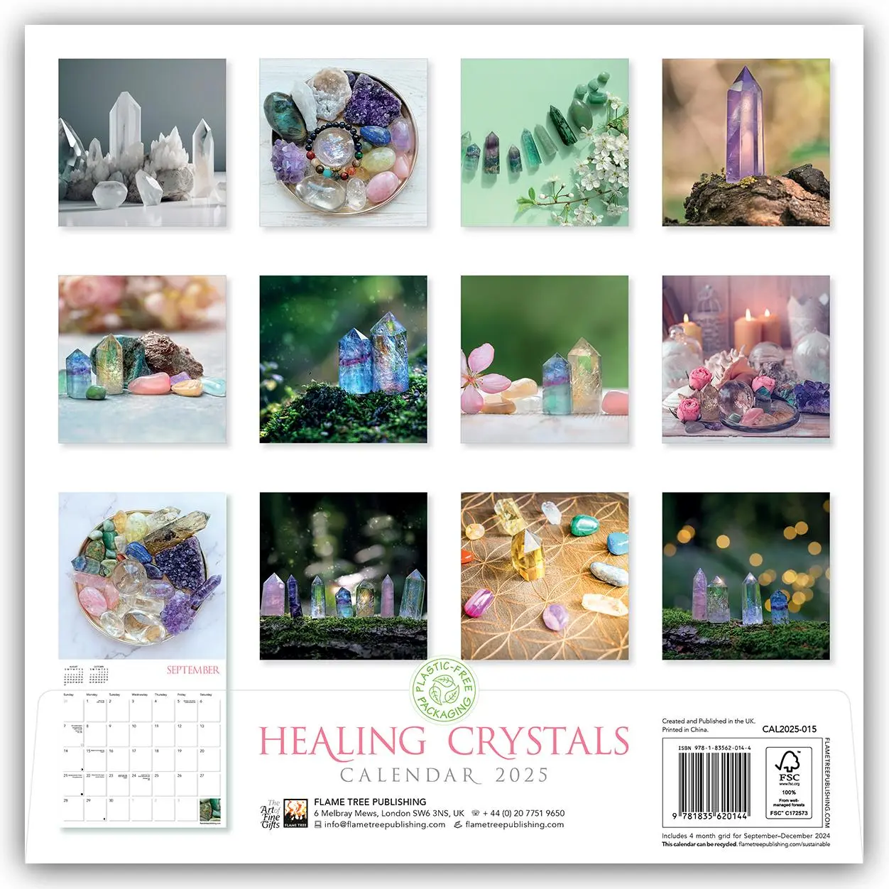 Rückseite: 9781835620144 | Healing Crystals Wall Calendar 2025 (Art Calendar) | Publishing | 2025