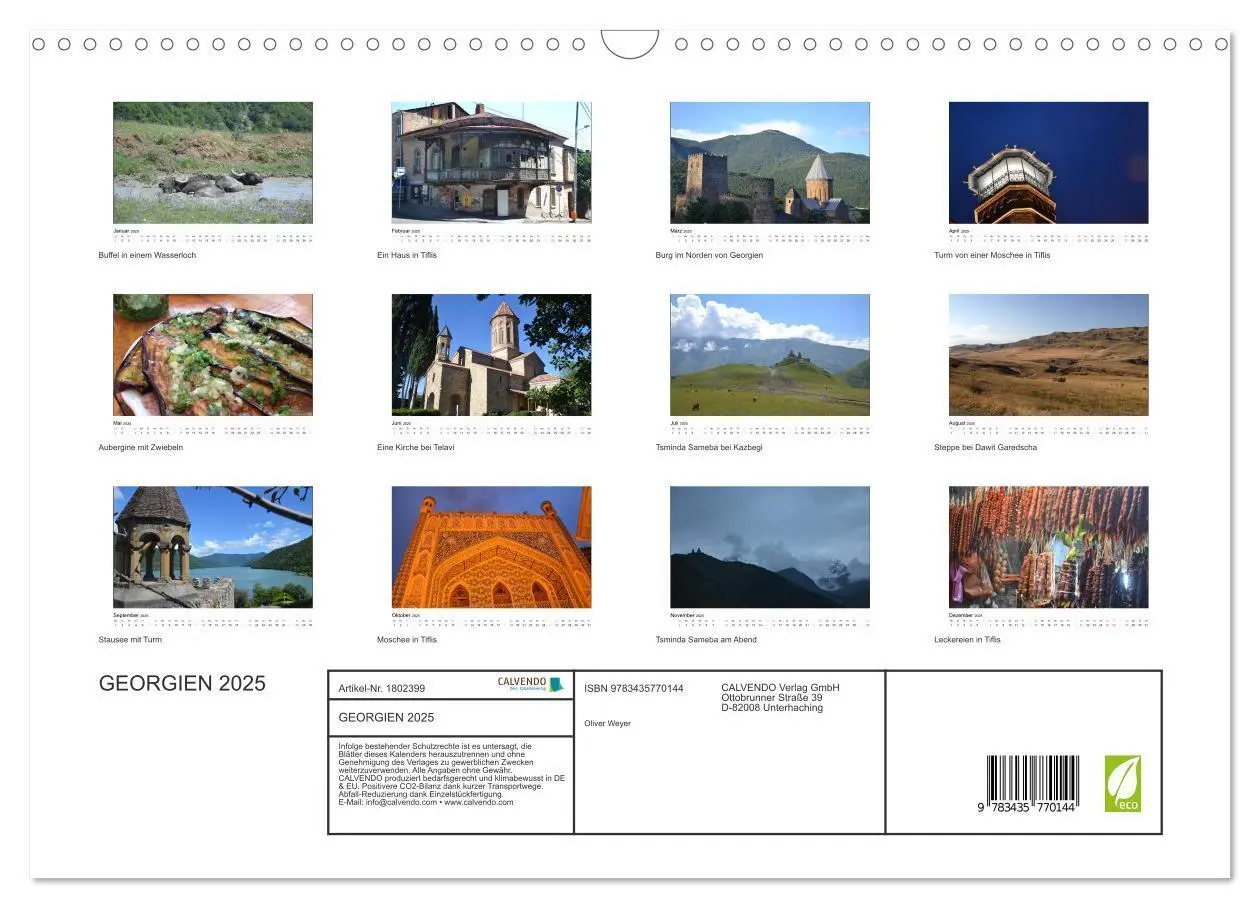 Bild: 9783435770144 | GEORGIEN 2025 (Wandkalender 2025 DIN A3 quer), CALVENDO Monatskalender